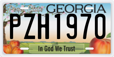 GA license plate PZH1970