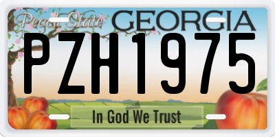 GA license plate PZH1975