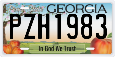 GA license plate PZH1983