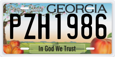 GA license plate PZH1986