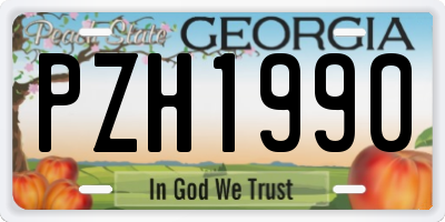 GA license plate PZH1990