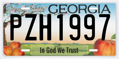 GA license plate PZH1997