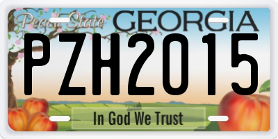 GA license plate PZH2015