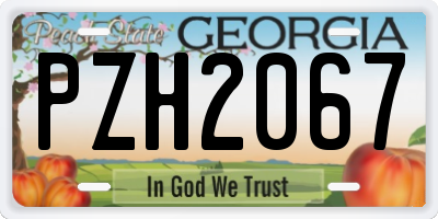 GA license plate PZH2067