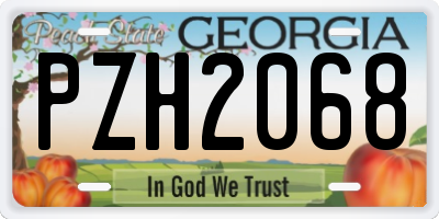 GA license plate PZH2068