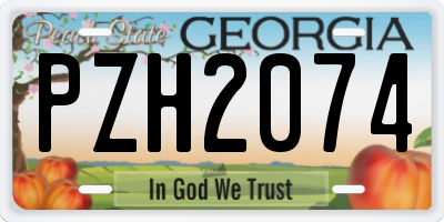 GA license plate PZH2074