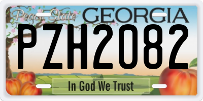 GA license plate PZH2082