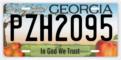 GA license plate PZH2095