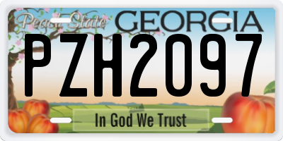GA license plate PZH2097
