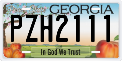 GA license plate PZH2111