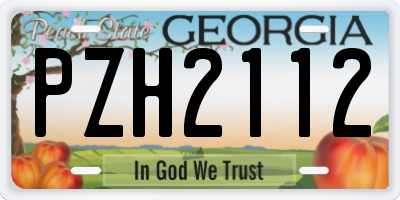 GA license plate PZH2112