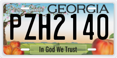 GA license plate PZH2140