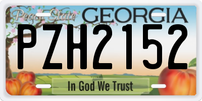 GA license plate PZH2152
