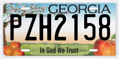 GA license plate PZH2158