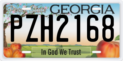 GA license plate PZH2168