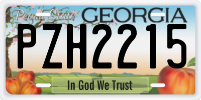 GA license plate PZH2215