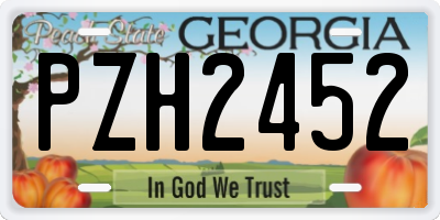 GA license plate PZH2452
