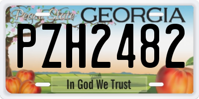GA license plate PZH2482