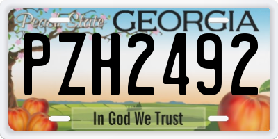 GA license plate PZH2492