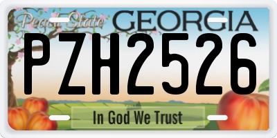 GA license plate PZH2526