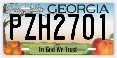 GA license plate PZH2701
