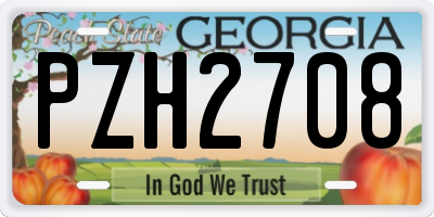 GA license plate PZH2708