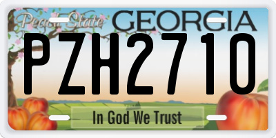 GA license plate PZH2710