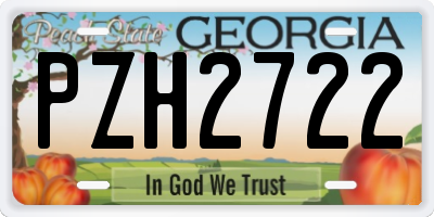GA license plate PZH2722