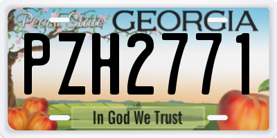 GA license plate PZH2771