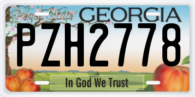 GA license plate PZH2778