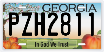 GA license plate PZH2811