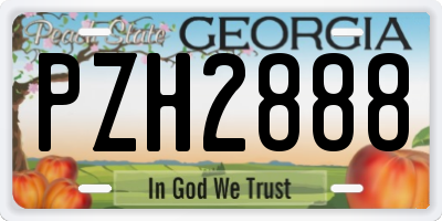 GA license plate PZH2888