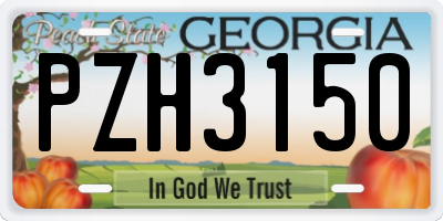 GA license plate PZH3150