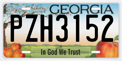 GA license plate PZH3152