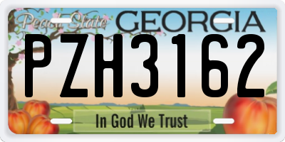 GA license plate PZH3162