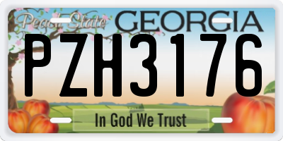 GA license plate PZH3176