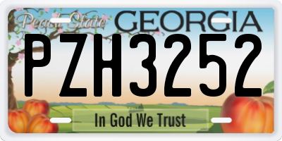 GA license plate PZH3252