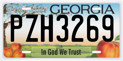 GA license plate PZH3269