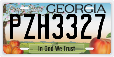 GA license plate PZH3327