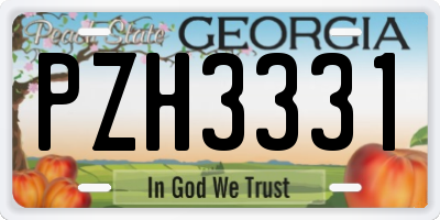 GA license plate PZH3331
