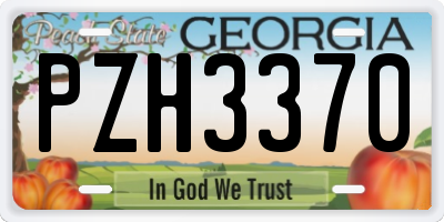 GA license plate PZH3370