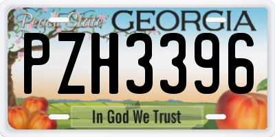 GA license plate PZH3396