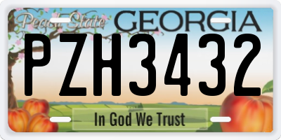 GA license plate PZH3432