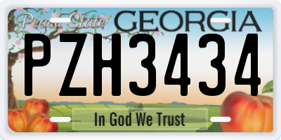 GA license plate PZH3434