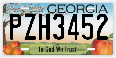 GA license plate PZH3452