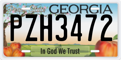 GA license plate PZH3472