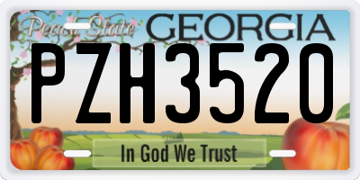 GA license plate PZH3520