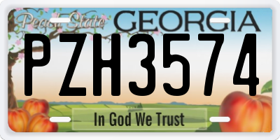 GA license plate PZH3574