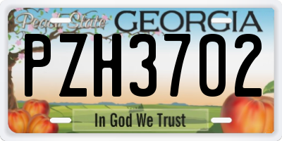 GA license plate PZH3702