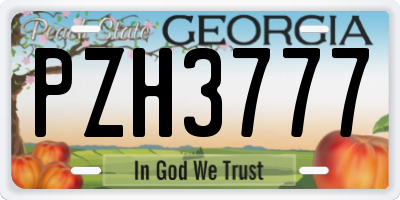 GA license plate PZH3777